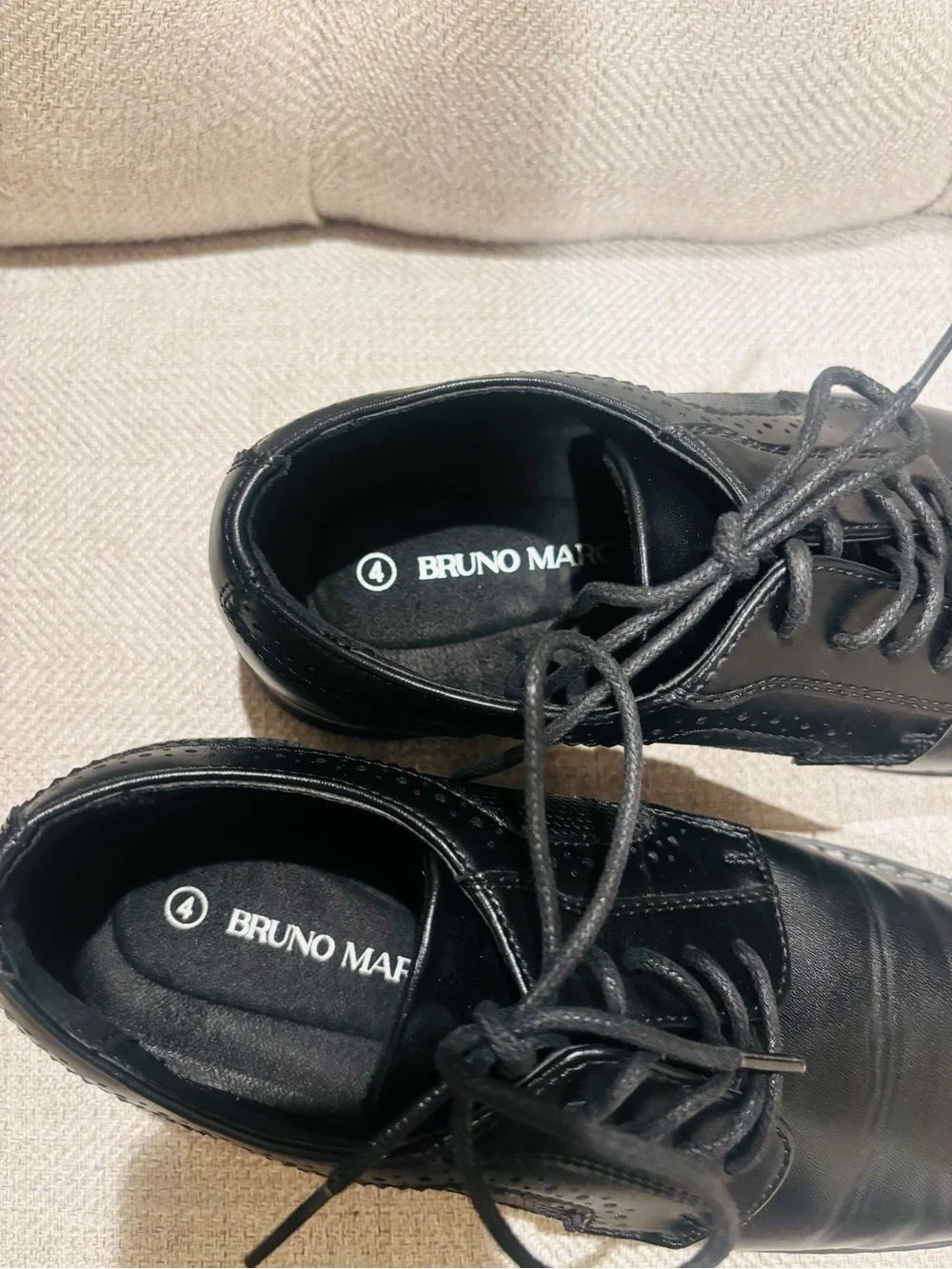 Classic Black Kids Lace-Up Dress Shoes